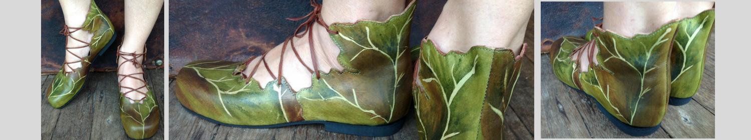 leaf lace up boots
