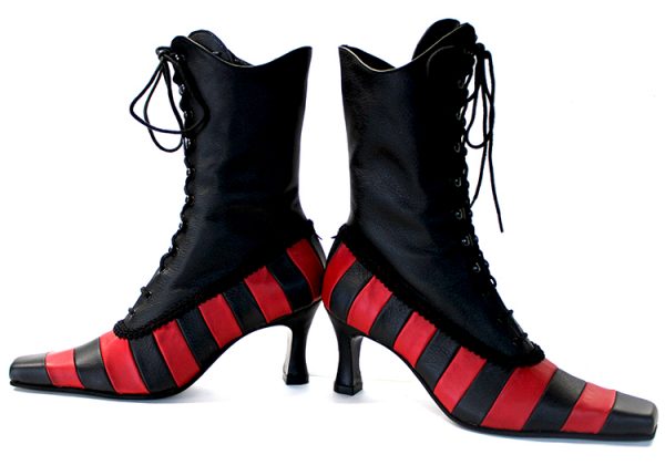 red and black boots victorian