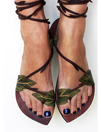 Hand painted vine sandals