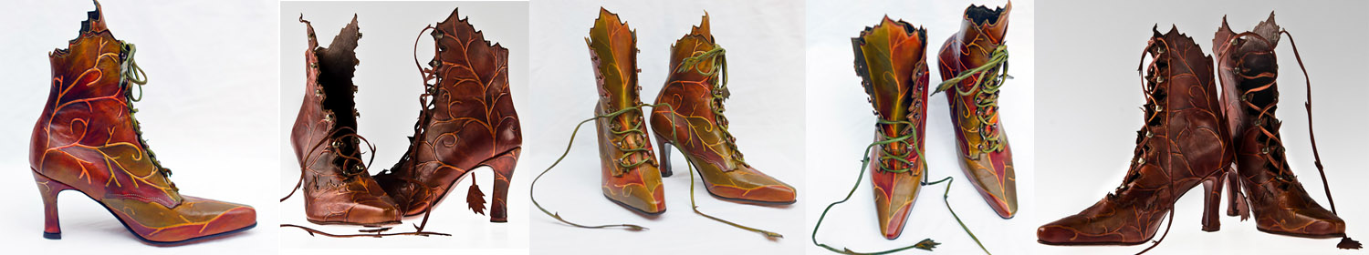 victorian leaf ankle boots