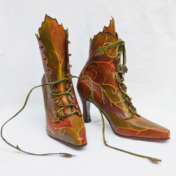 hand painted leaf boots pendragon shoes australia