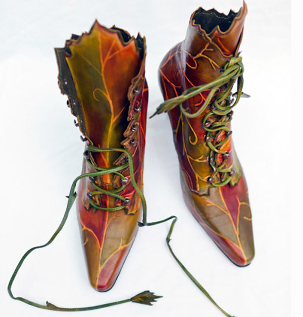 hand painted leaf boots pendragon shoes australia