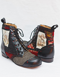 Patchwork ankle boots