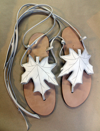 White leaf sandals