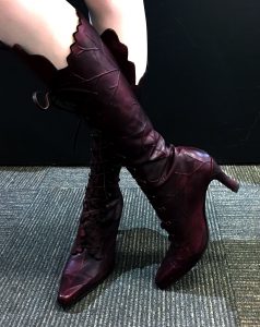 knee high purple leaf boots