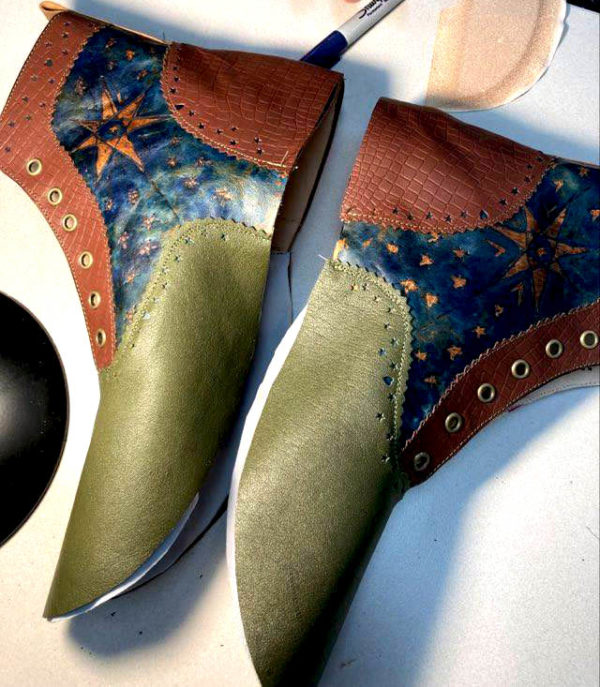 hand painted boot uppers