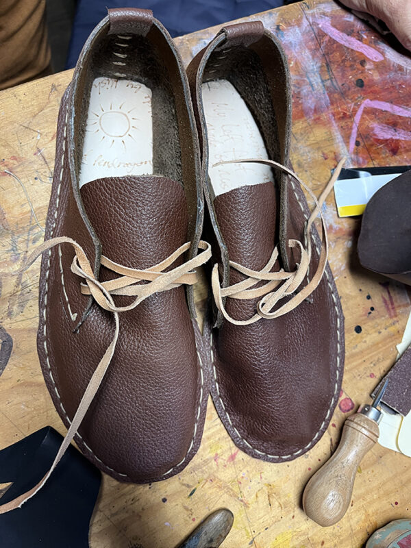 brown shoes handstitched